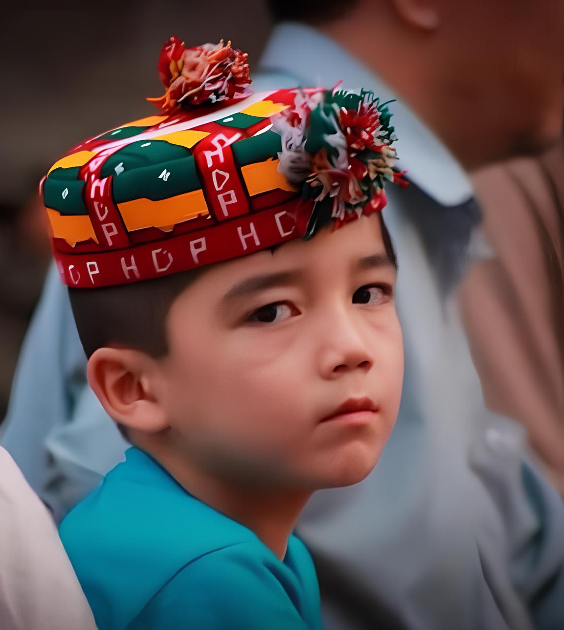 Hazara boy with traditional Hazaragi clothing