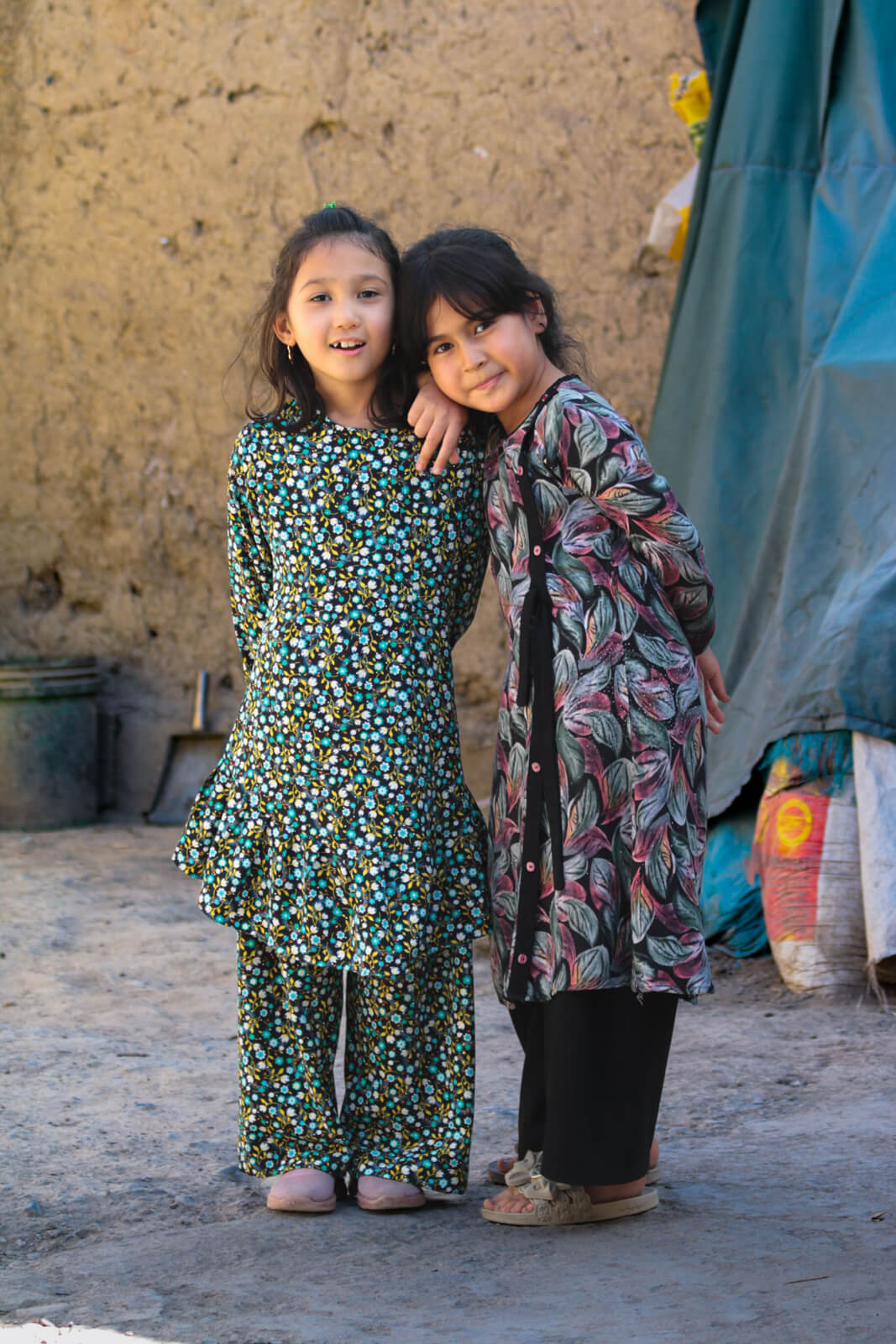 Two little girls posing for the camera